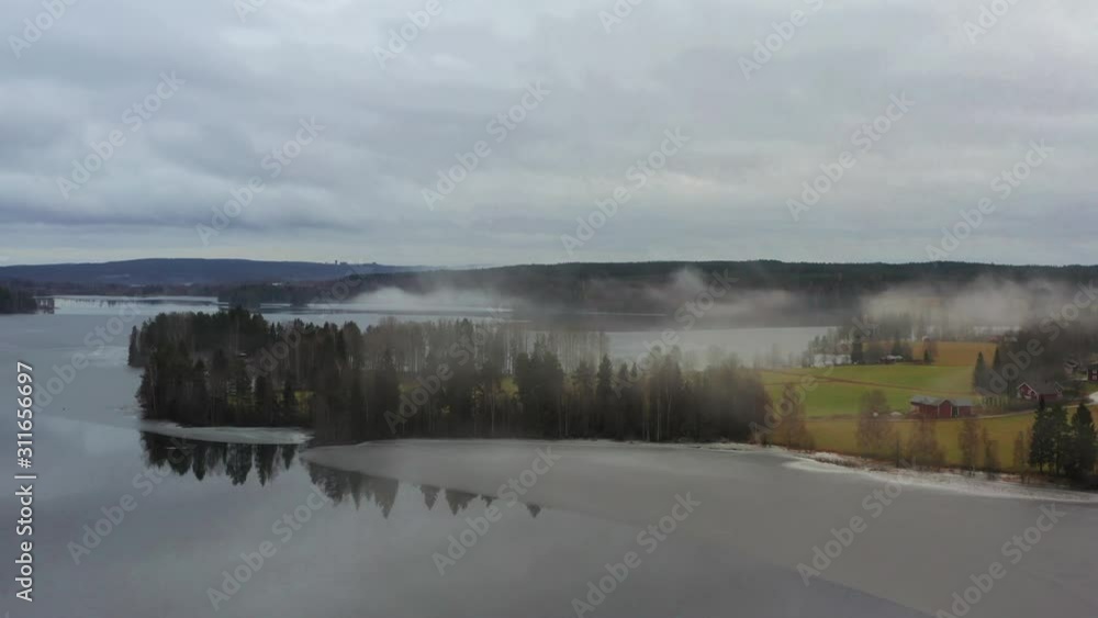 Hyperlapse of a partially frozen lake in Sweden. Hyperlapse of a partially frozen lake in Sweden.