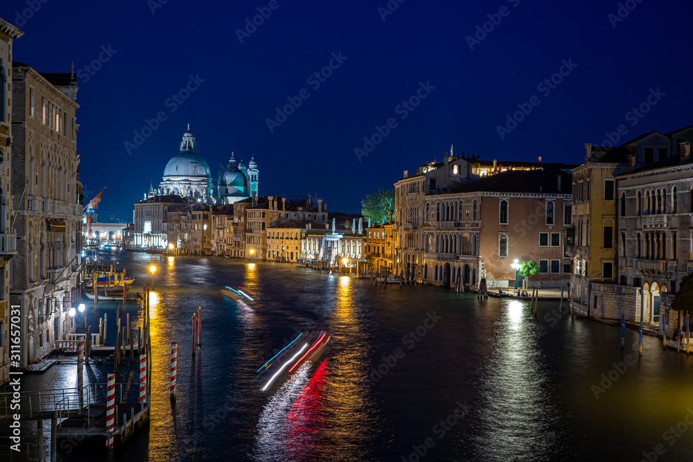 Venice - view from Accademia Bridge on Canal Grande and church Santa Maria della Salute.