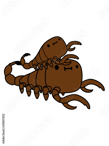 Skorpion mit Kind clipart comic
