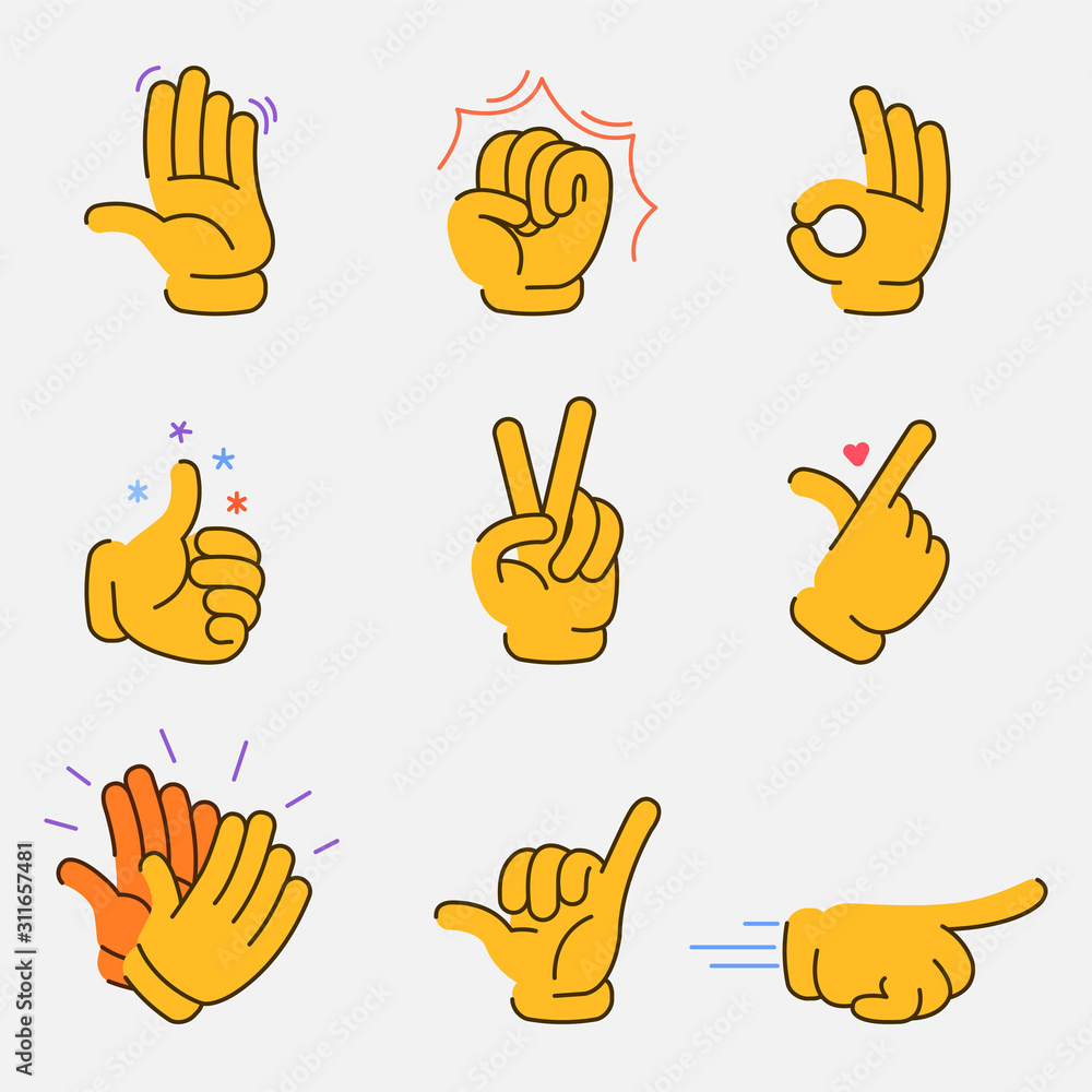 Fototapeta premium Fancy Hand Gesture Graphic Collection