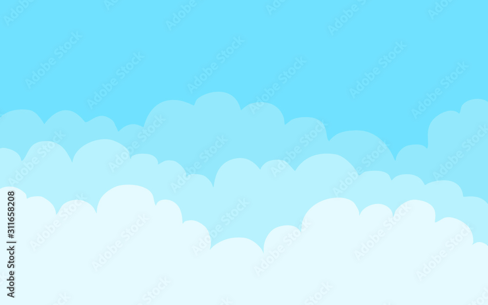 Sky with clouds backgrounds vector illustration.