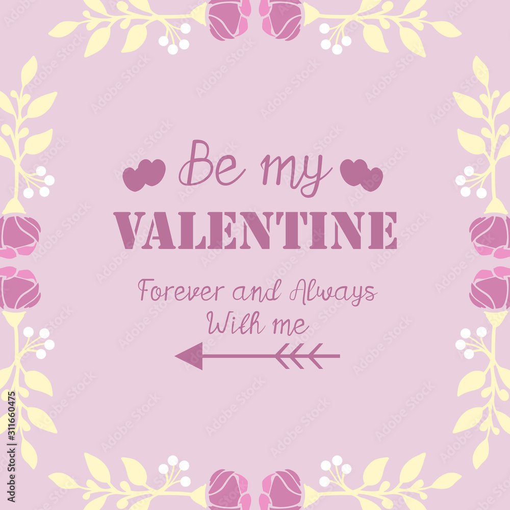 Pink and white flower frame, for Happy Valentine elegant greeting card. Vector Pink and white flower frame, for Happy Valentine elegant greeting card. Vector