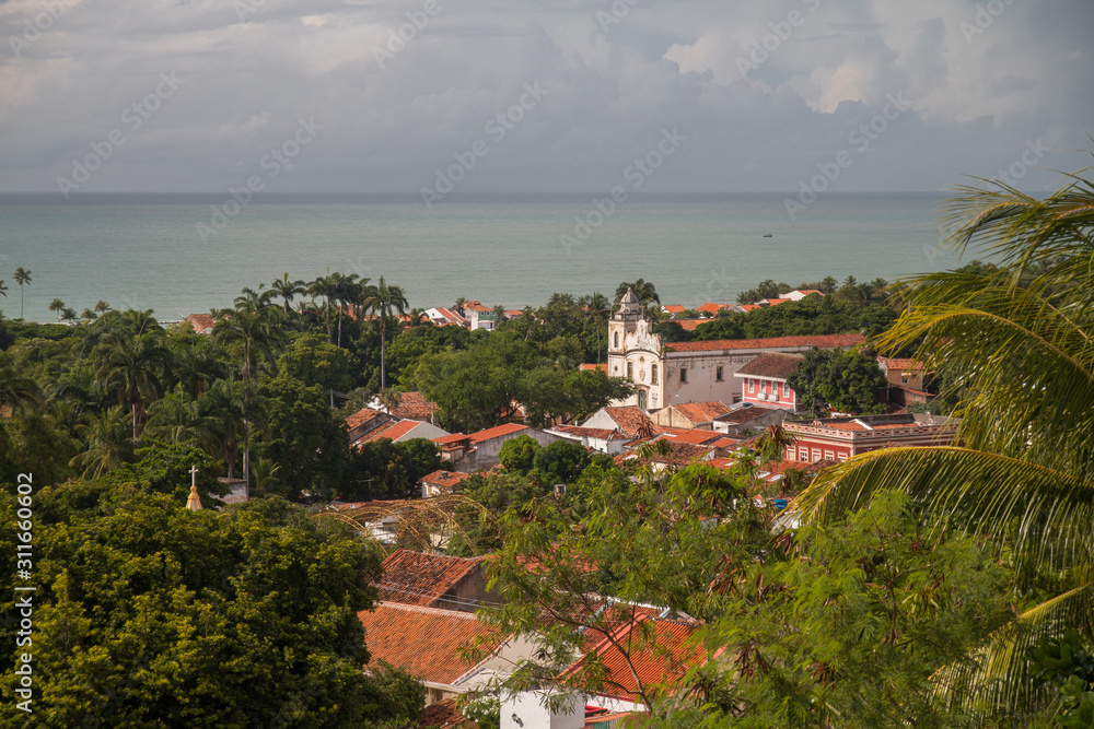 Fototapeta premium Churches of Olinda from above, Brazil, South America