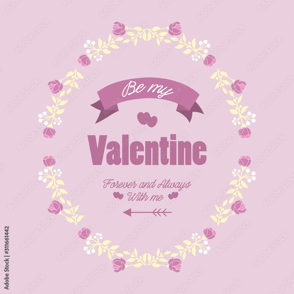Romantic Design of pink and white flower frame, for happy valentine greeting card decor. Vector Romantic Design of pink and white flower frame, for happy valentine greeting card decor. Vector