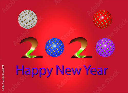New Year's Eve Christmas Color ball bauble wintertime decoration color sphere. Traditional winter ornament happy holidays