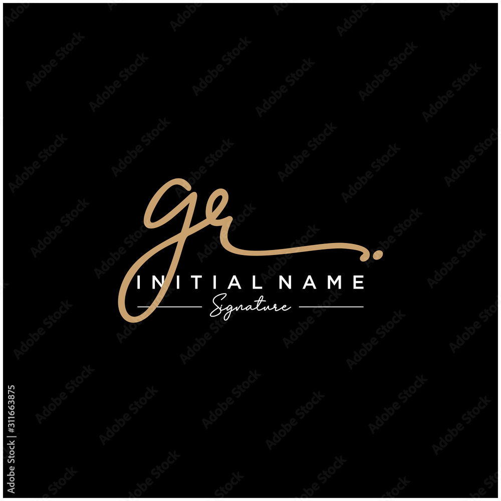 Letter GR Signature Logo Template Vector Letter GR Signature Logo Template Vector
