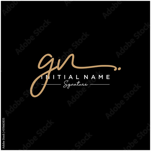 Letter GN Signature Logo Template Vector