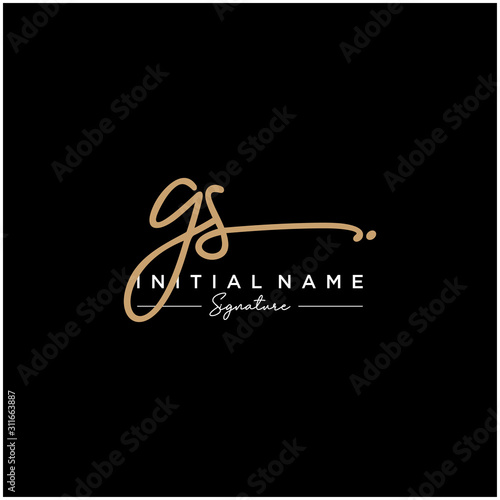 Letter GS Signature Logo Template Vector