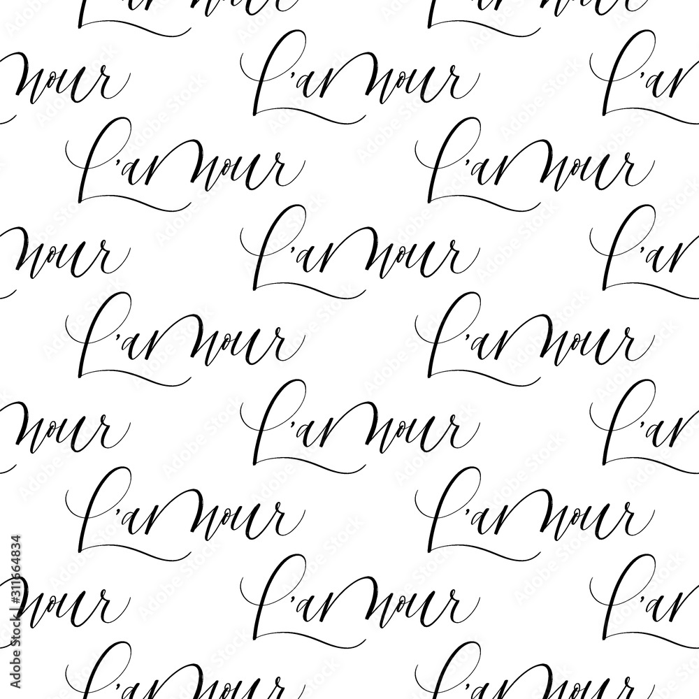 Love in french Valentine seamless grunge pattern Love in french Valentine seamless grunge pattern