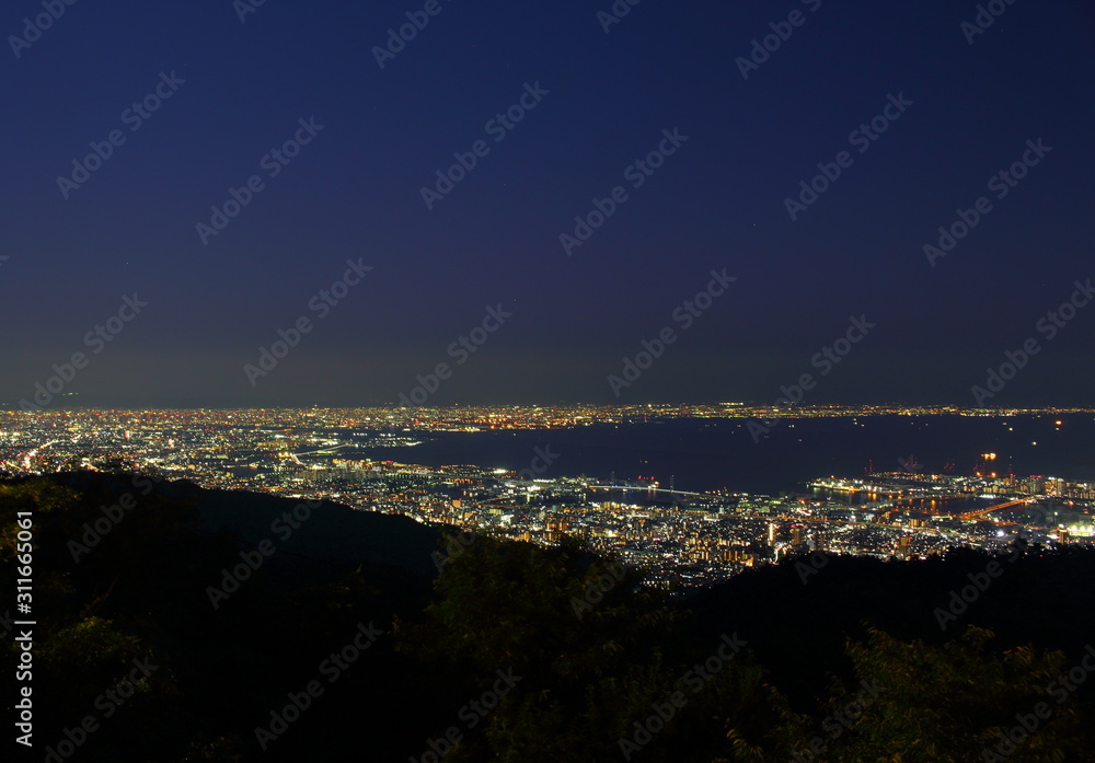 日本三大夜景　神戸夜景　六甲山山頂から　The best night view Kobe from Rokko