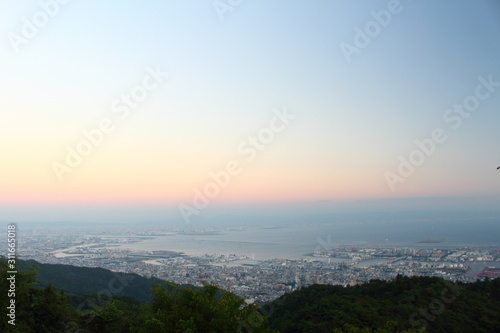 日本三大夜景 神戸 マジックアワー 六甲山山頂から The best night view Kobe from Mt.Rokko