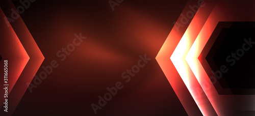 Neon shiny color lines background. Abstract colorful web template Geometric modern technology concept.