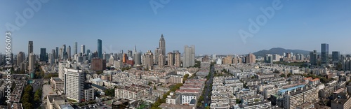 Panoramic view of skyline of Nanjing city