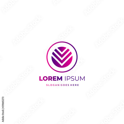 Monogram logo with modern gradient style and futuristic. The best choice to start new bussiness or rebranding. Ready to use for your company. Vector EPS 10