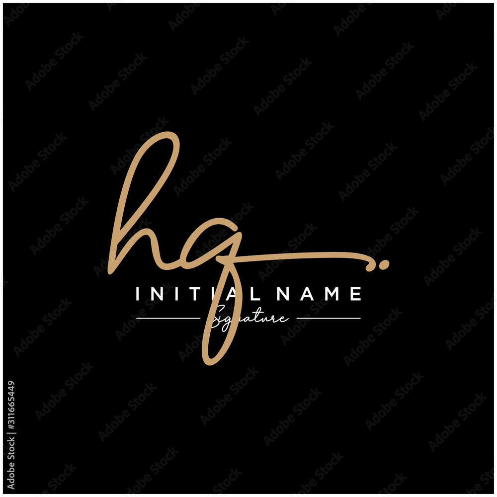 Letter HQ Signature Logo Template Vector Letter HQ Signature Logo Template Vector