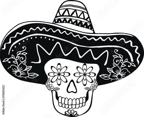 メキシコ　カラベラ　ソンブレロ　ベクター　データ