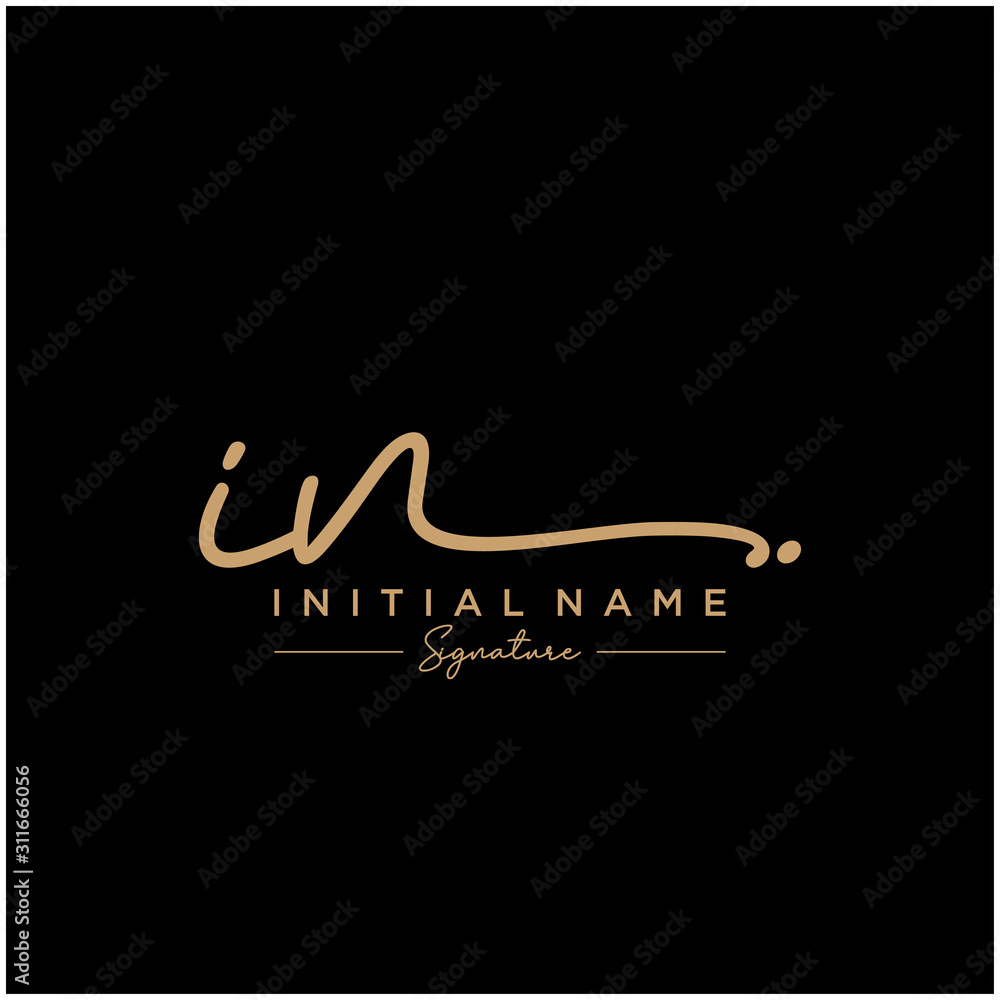 Letter IN Signature Logo Template Vector Letter IN Signature Logo Template Vector