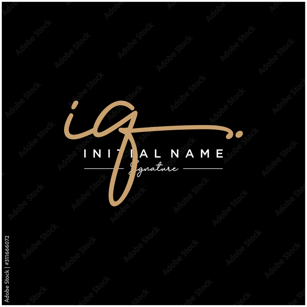 Letter IQ Signature Logo Template Vector Letter IQ Signature Logo Template Vector