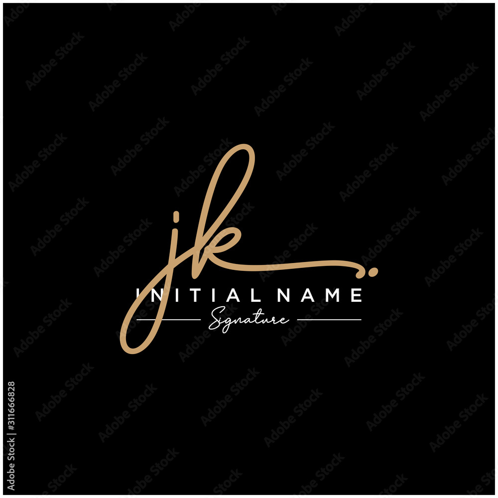 Letter JK Signature Logo Template Vector Letter JK Signature Logo Template Vector