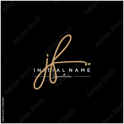 Letter JF Signature Logo Template Vector