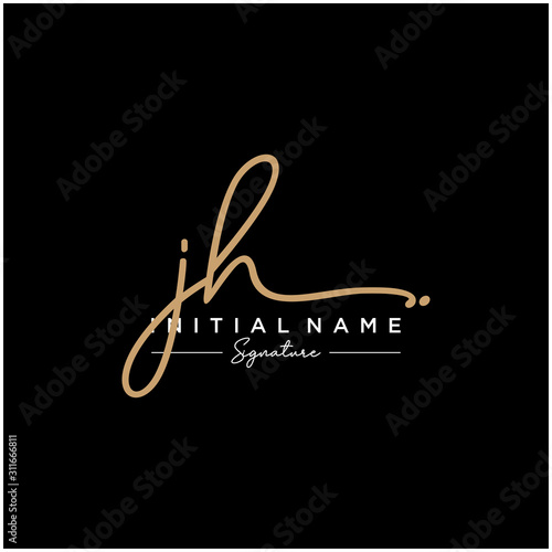 Letter JH Signature Logo Template Vector photo