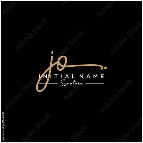 Letter JO Signature Logo Template Vector