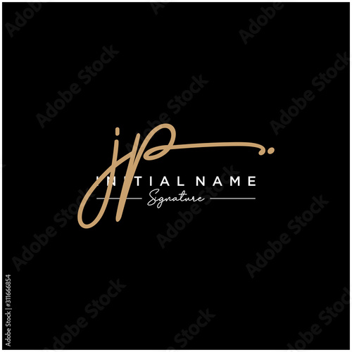 Letter JP Signature Logo Template Vector