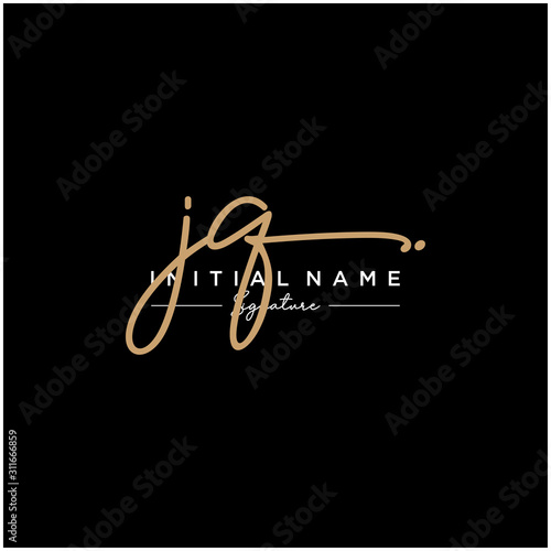 Letter JQ Signature Logo Template Vector