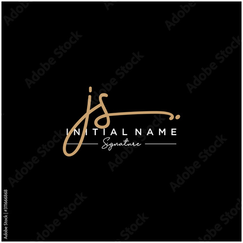 Letter JS Signature Logo Template Vector