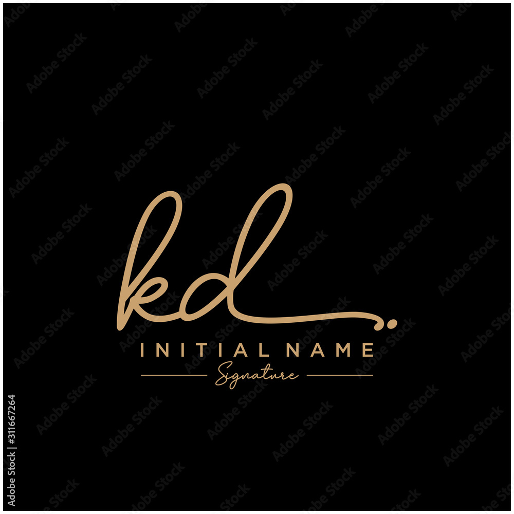 Letter KD Signature Logo Template Vector Letter KD Signature Logo Template Vector