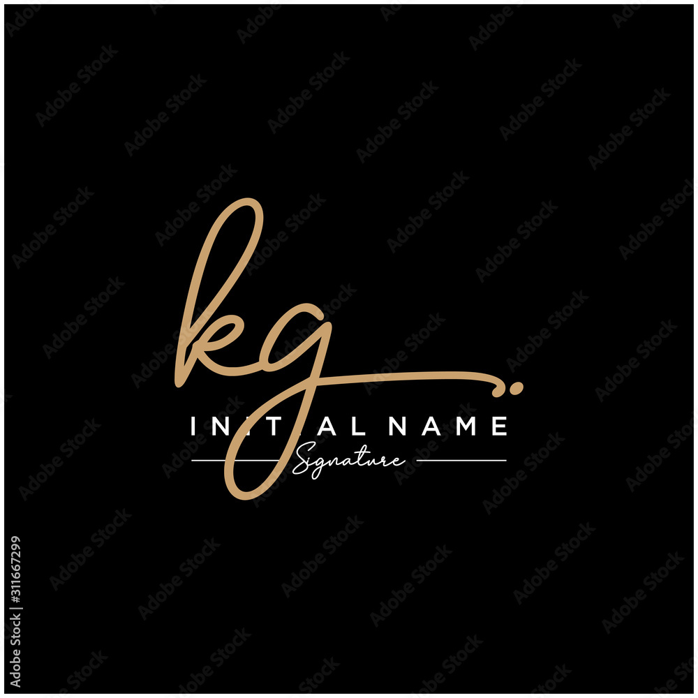 Letter KG Signature Logo Template Vector Letter KG Signature Logo Template Vector