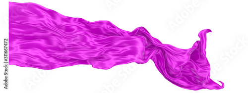 Abstract background of magenta wavy silk or satin. 3d rendering image.