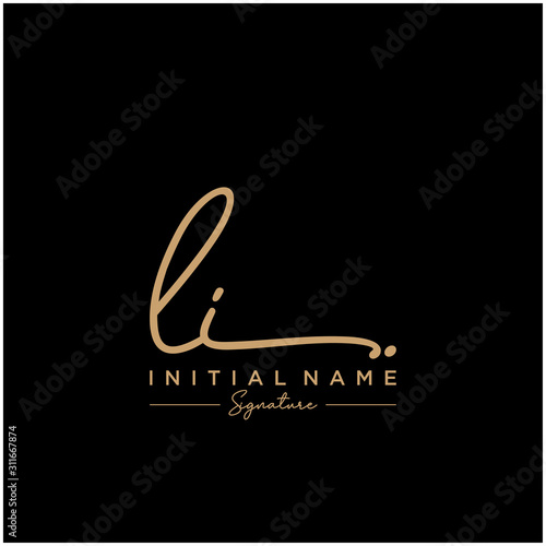 Letter LI Signature Logo Template Vector