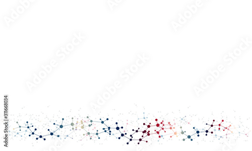 Atom and molecule structure science background. Chemical technology concept.
