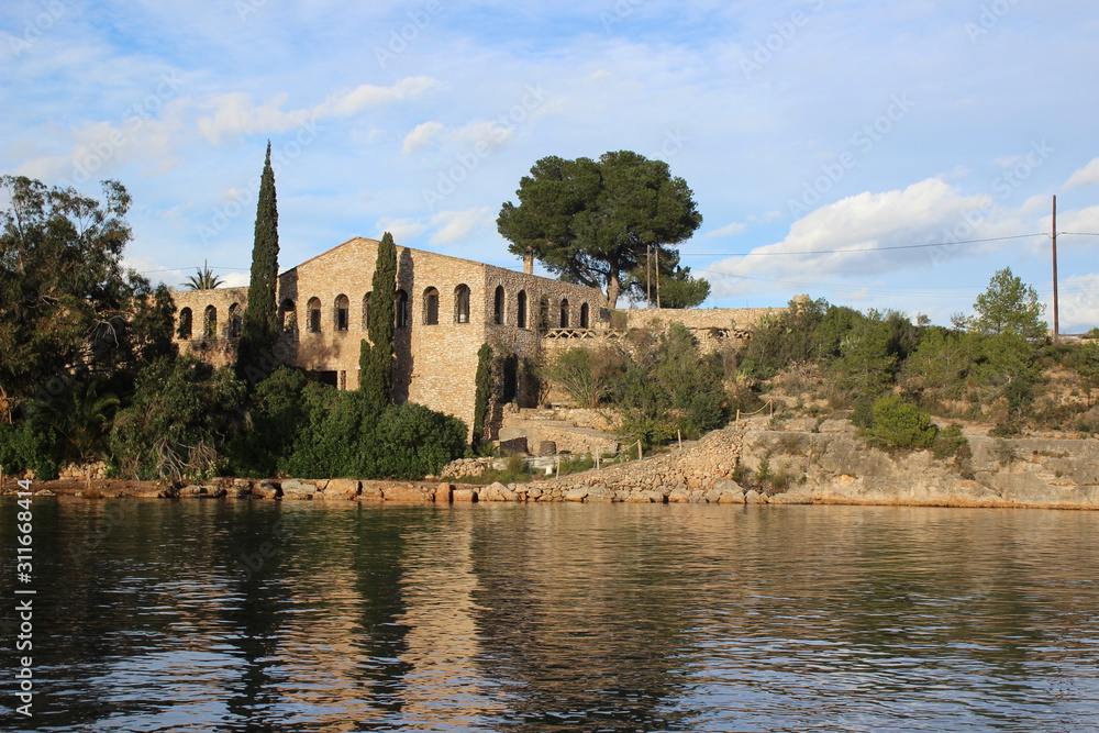 An old spanish house in a bay