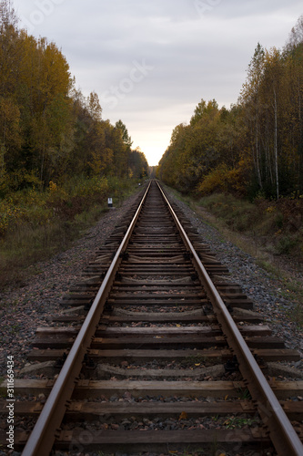 Railway going to the horizon