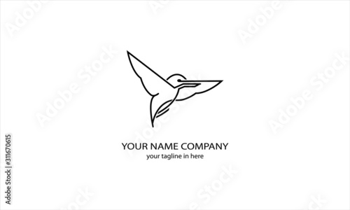 kingfisher bird is rare in Australia Asia  very suitable for the emblems of airlines and tourism logos