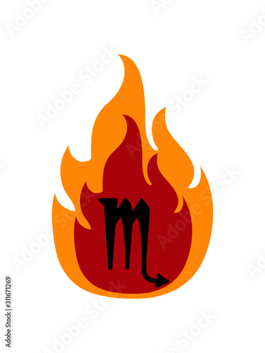 Feuer Flamme Skorpion cool desig
