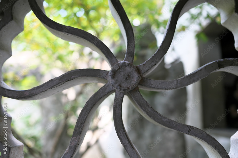 Suzhou,China-September 14, 2019: Lattice window or ornamental window in LiuYuan garden or Lingering garden, one of the world heritage in Suzhou, China Suzhou,China-September 14, 2019: Lattice window or ornamental window in LiuYuan garden or Lingering garden, one of the world heritage in Suzhou, China