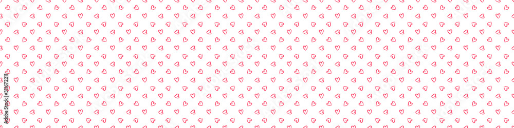 Hand drawn holiday background with abstract hearts. Seamless light wallpaper. Pattern for design. Valentine's day - obrazy, fototapety, plakaty 