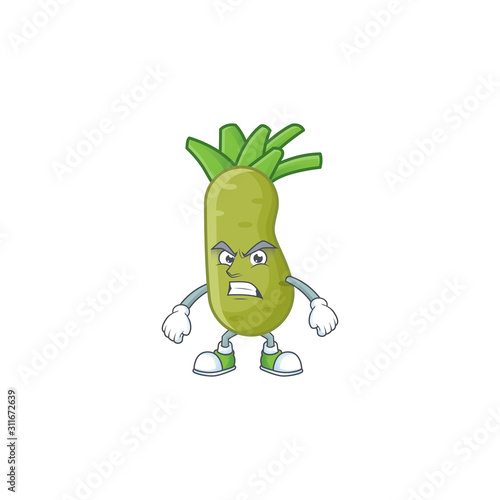 Picture of wasabi cartoon character with angry face