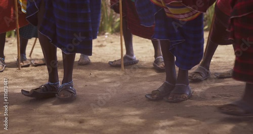 Massai feet during jumping ceremony. photo