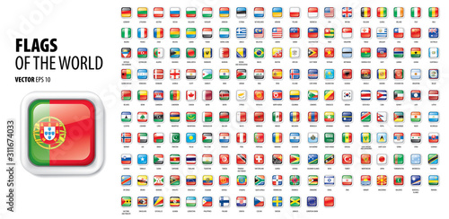 National flags of the countries. Vector illustration on white background
