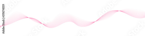 Abstract pink wave lines on white background for valentine and girl. Suit for poster, flyer, banner, and illustration