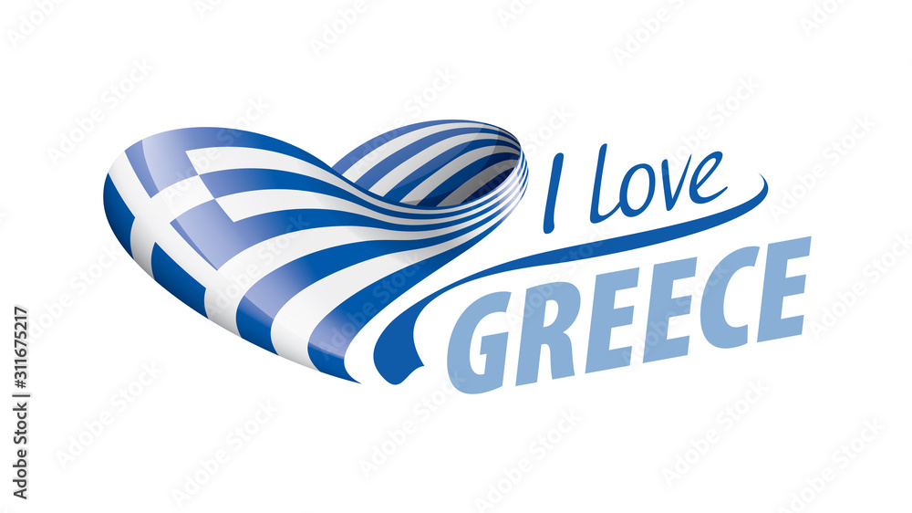 custom made wallpaper toronto digitalThe national flag of the Greece and the inscription I love Greece. Vector illustration