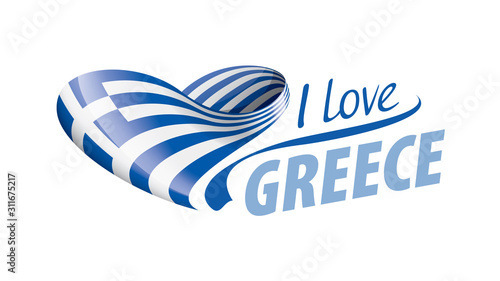 Wallpaper Mural The national flag of the Greece and the inscription I love Greece. Vector illustration Torontodigital.ca