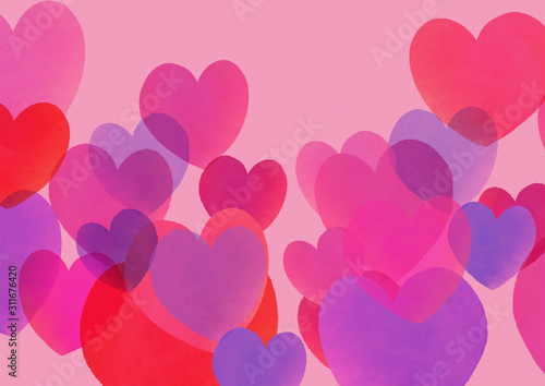 ハート　バレンタイン　背景イラスト