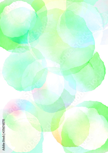 水彩手描き　春　背景イラスト