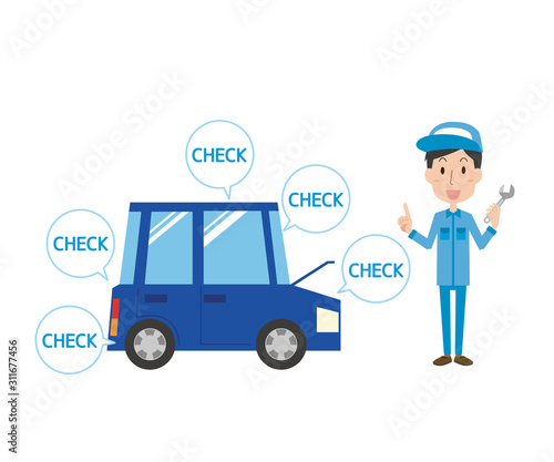 整備士　車　自動車　乗用車　車検　点検　メンテナンス