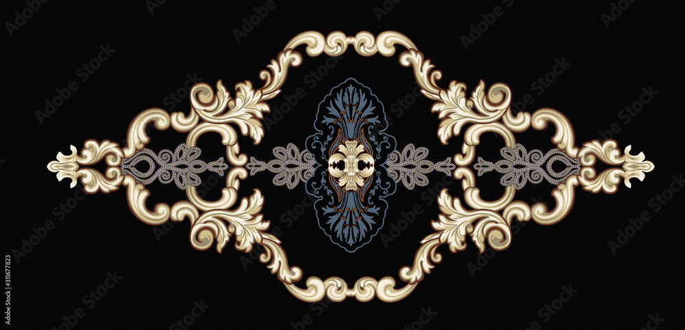 Naklejka premium Baroque design, luxury European design，the wallpaper design